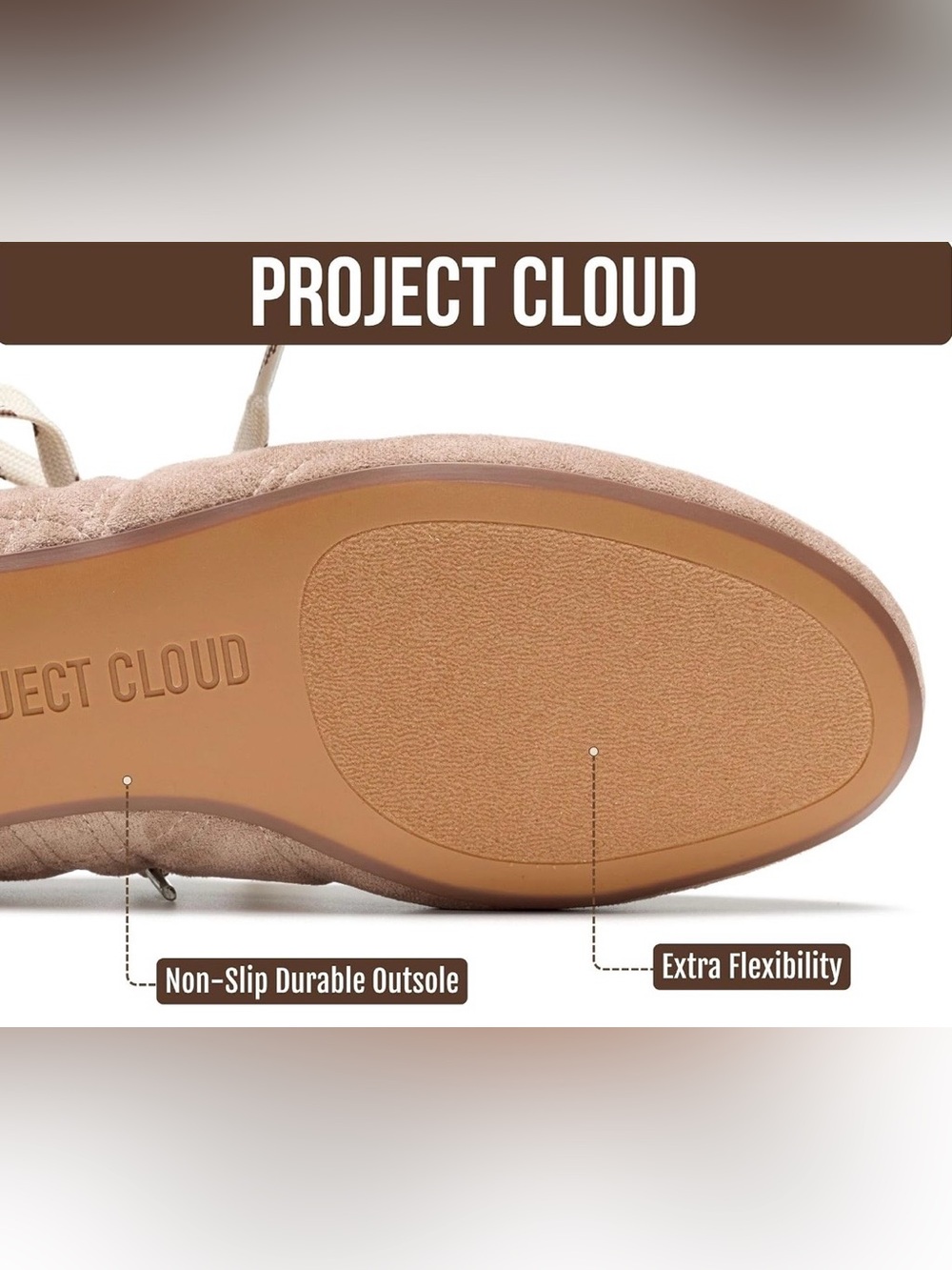 NIB Project Cloud Fashion Mary Jane Shoes Women Ballet
Flats in Taupe, Size 7.5 - Picture 4 of 6